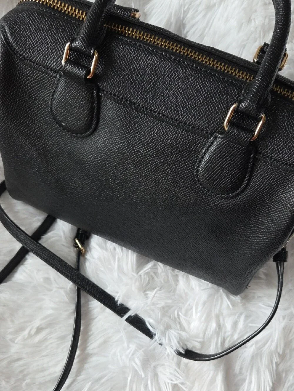 Coach Black Leather Mini Rowan with Gold-Tone Accents - Picture 7 of 9